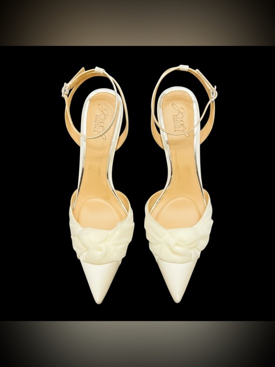 Jewel Badgley Mischka Shoes - Jewel Badgley Mischka Federica Satin Knot Stiletto Pumps Women’s 9M